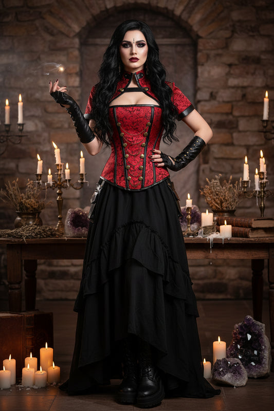 Gothic 4-Piece Corset Set - Sorceress Sanctuary