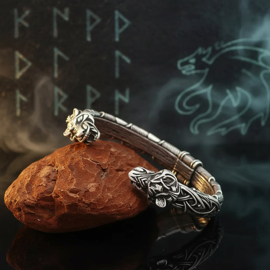 Nordic Dragon Bracelet - Sorceress Sanctuary Ancient silver-Ancient bronze