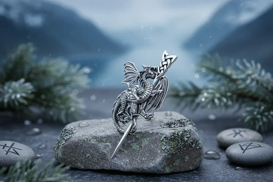 Nordic Dragon Hairpin - Sorceress Sanctuary Silver / Default-Bronze / Default