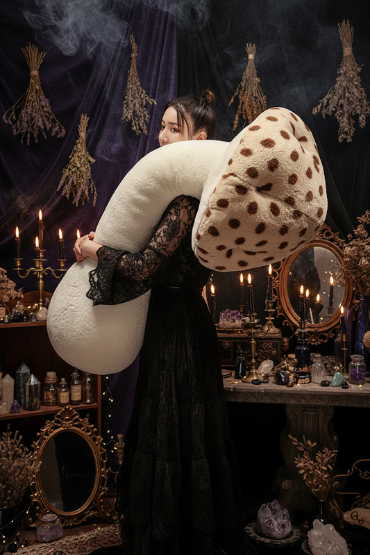 Nordic Mushroom Pillow - Sorceress Sanctuary Black / 80cm/0.65kg-Grey / 100cm/1.4kg-Black / 100cm/1.4kg-Black / 130cm/2.2kg-Grey / 130cm/2.2kg