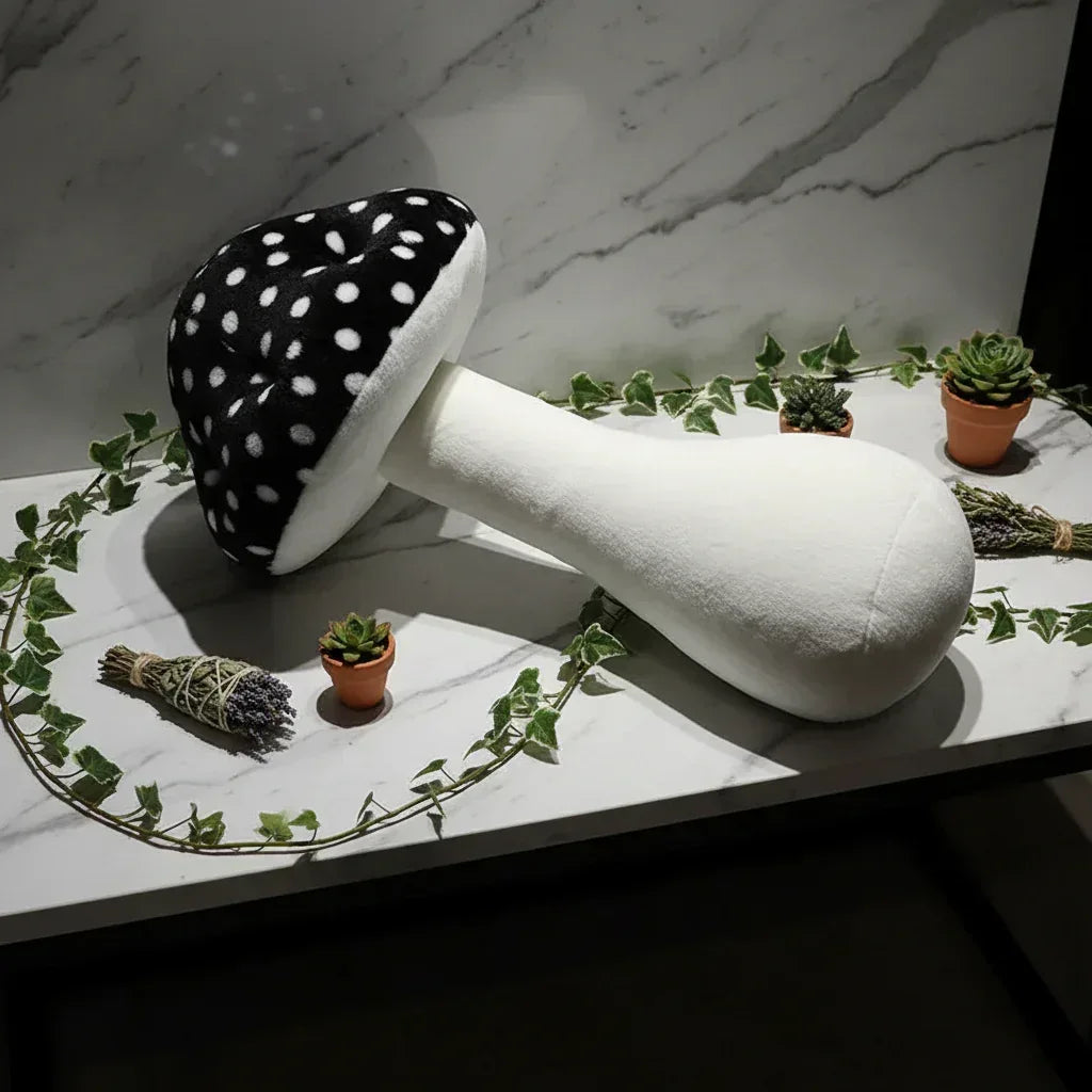Nordic Mushroom Pillow - Sorceress Sanctuary Black / 80cm/0.65kg-Grey / 100cm/1.4kg-Black / 100cm/1.4kg-Black / 130cm/2.2kg-Grey / 130cm/2.2kg