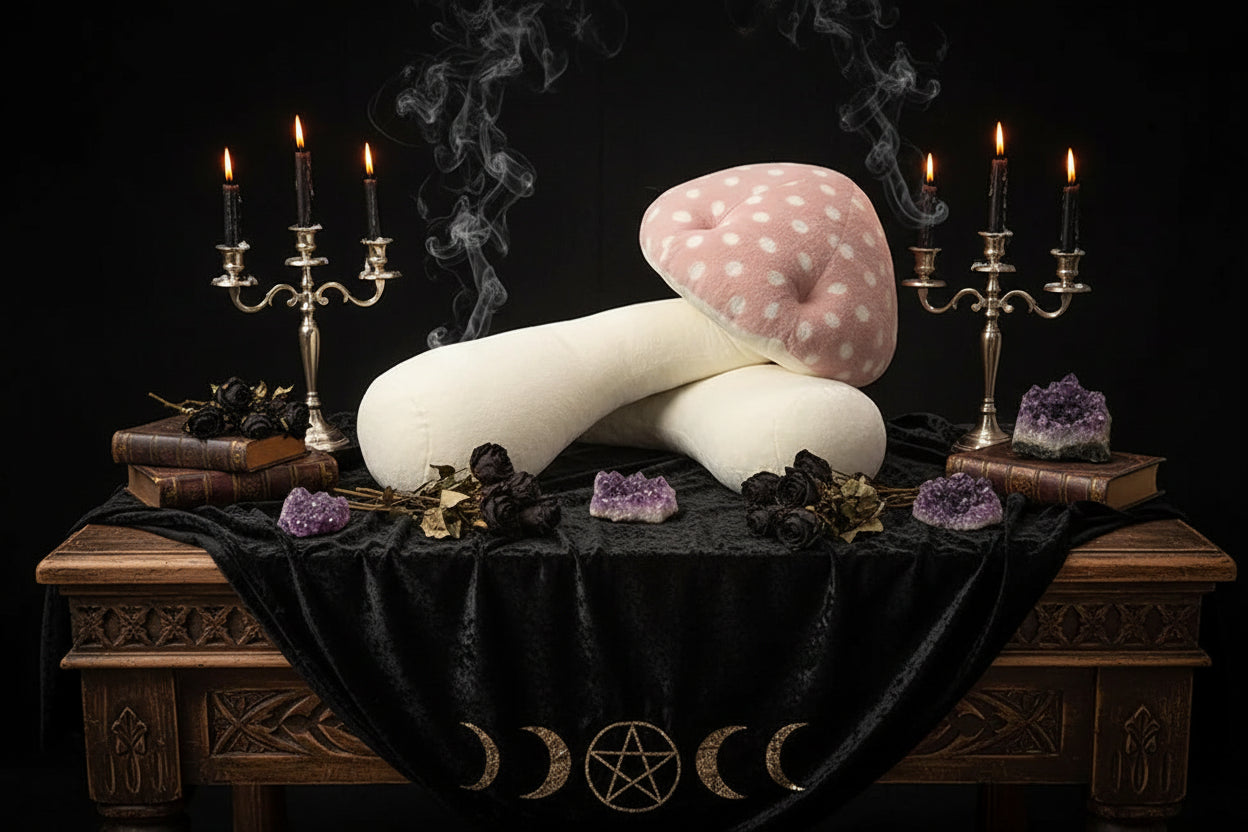 Nordic Mushroom Pillow - Sorceress Sanctuary Black / 80cm/0.65kg-Grey / 100cm/1.4kg-Black / 100cm/1.4kg-Black / 130cm/2.2kg-Grey / 130cm/2.2kg
