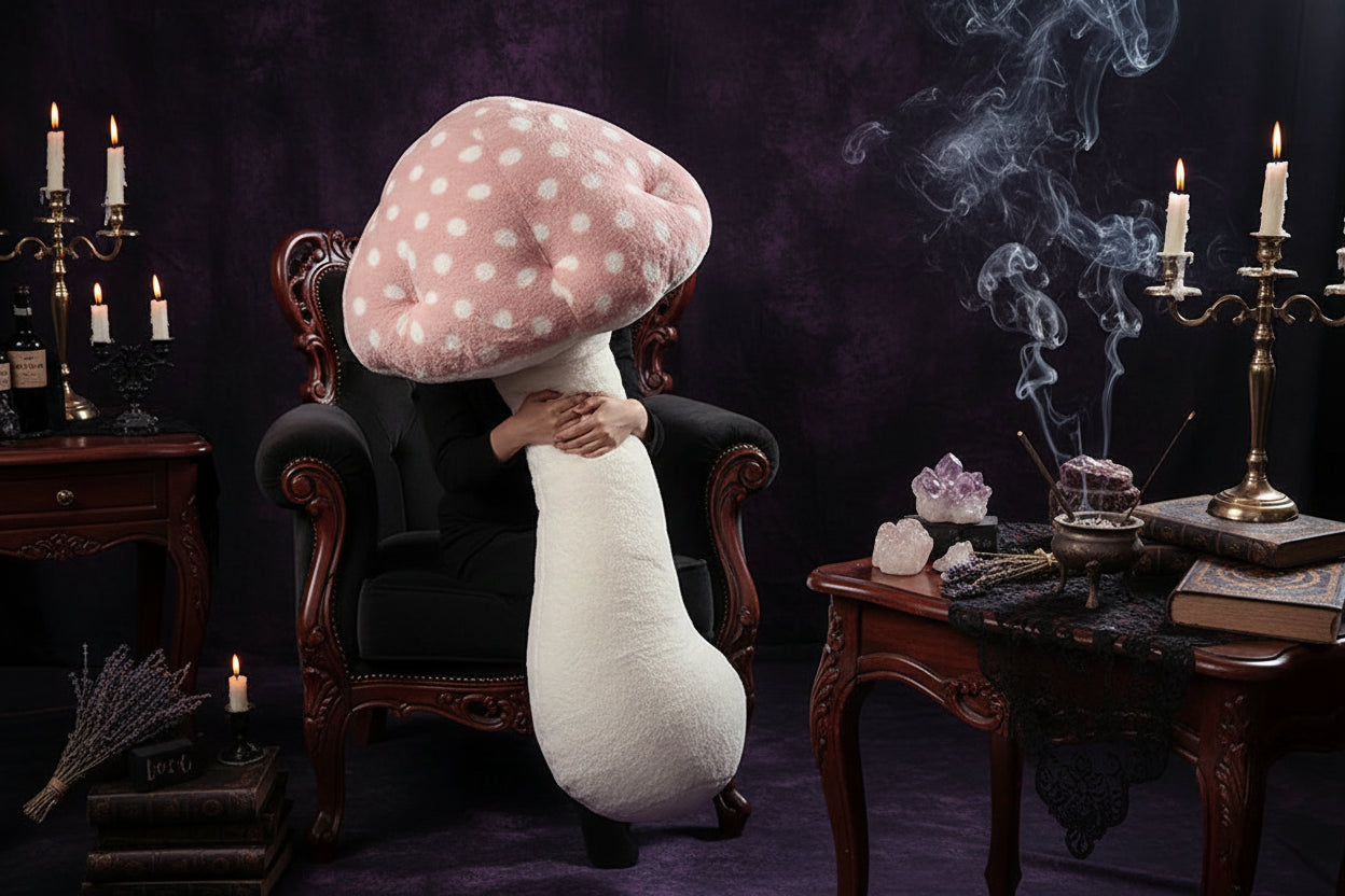 Nordic Mushroom Pillow - Sorceress Sanctuary Black / 80cm/0.65kg-Grey / 100cm/1.4kg-Black / 100cm/1.4kg-Black / 130cm/2.2kg-Grey / 130cm/2.2kg