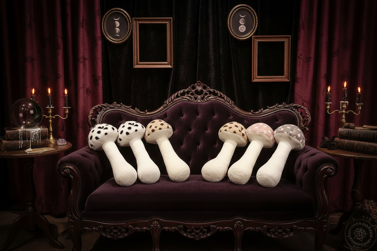 Nordic Mushroom Pillow - Sorceress Sanctuary Black / 80cm/0.65kg-Grey / 100cm/1.4kg-Black / 100cm/1.4kg-Black / 130cm/2.2kg-Grey / 130cm/2.2kg