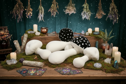 Nordic Mushroom Pillow - Sorceress Sanctuary Black / 80cm/0.65kg-Grey / 100cm/1.4kg-Black / 100cm/1.4kg-Black / 130cm/2.2kg-Grey / 130cm/2.2kg