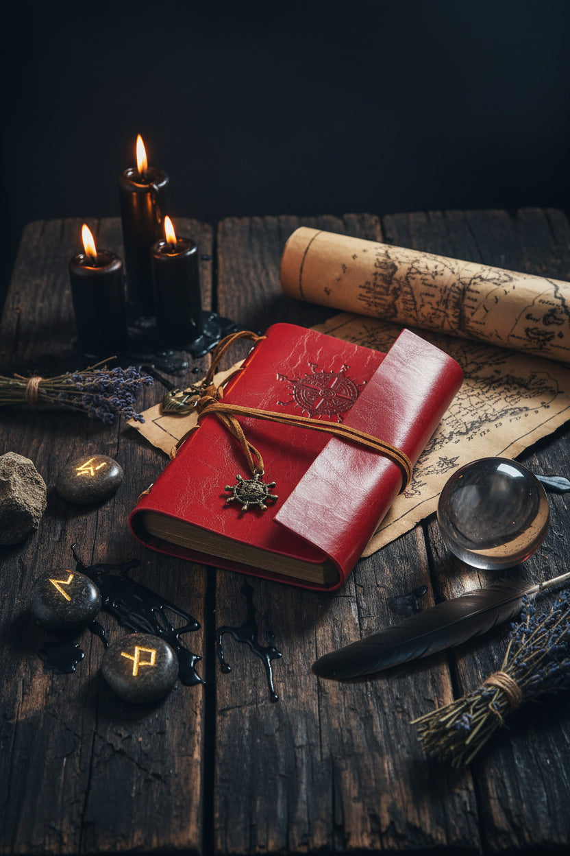 Custom Leather Pirate Notebook - Business Journal Sorceress Sanctuary
