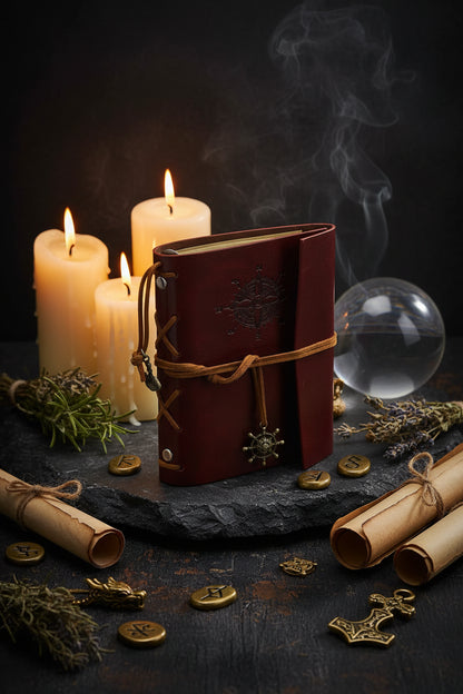 Custom Leather Pirate Notebook - Business Journal Sorceress Sanctuary