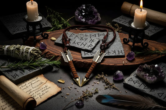 Norse Arrow Necklace - Sorceress Sanctuary Brown