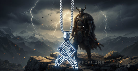 Norse Rune Wolf Necklace - Sorceress Sanctuary Silver / Titanium steel