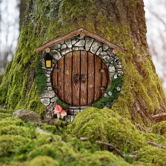 Miniature Fairy Gnome Door Figurines for Garden Decor Sorceress Sanctuary