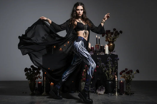 Angel Wings High-Waist Yoga Leggings for Sports Sorceress Sanctuary