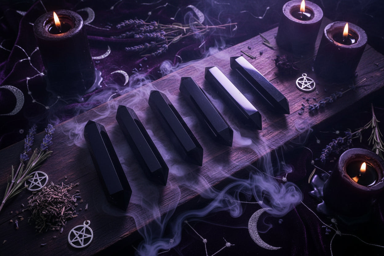 Obsidian Pointed Column - Sorceress Sanctuary 5-6cm-7-8cm-9-10cm