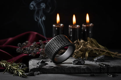 Natural Obsidian Ring for Men Sorceress Sanctuary