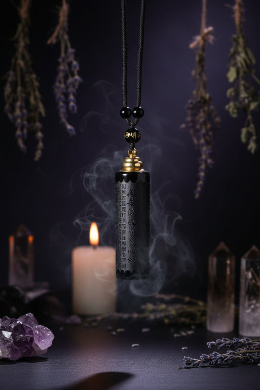 Obsidian Sutra Necklace - Sorceress Sanctuary Black  