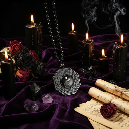 Obsidian Yin Yang | Taiji Necklace - Sorceress Sanctuary Black