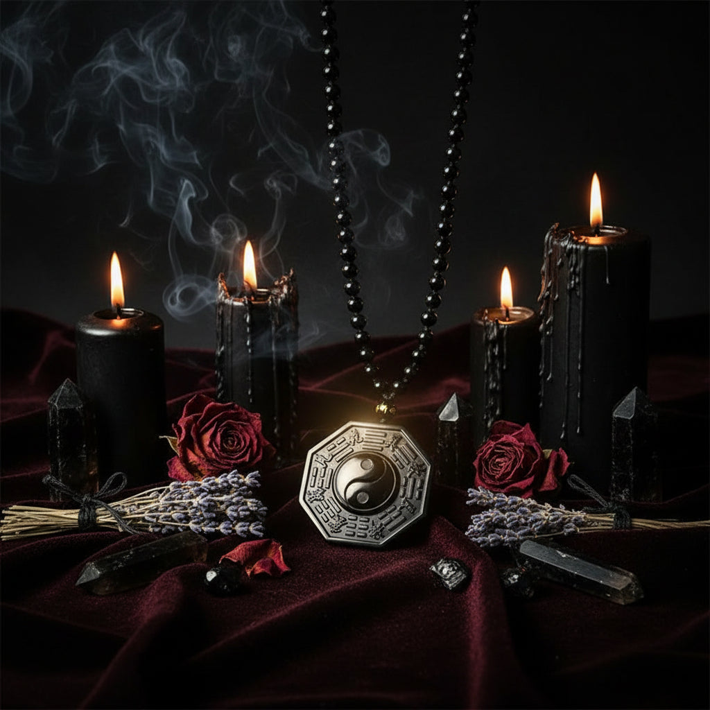 Obsidian Yin Yang | Taiji Necklace - Sorceress Sanctuary Black