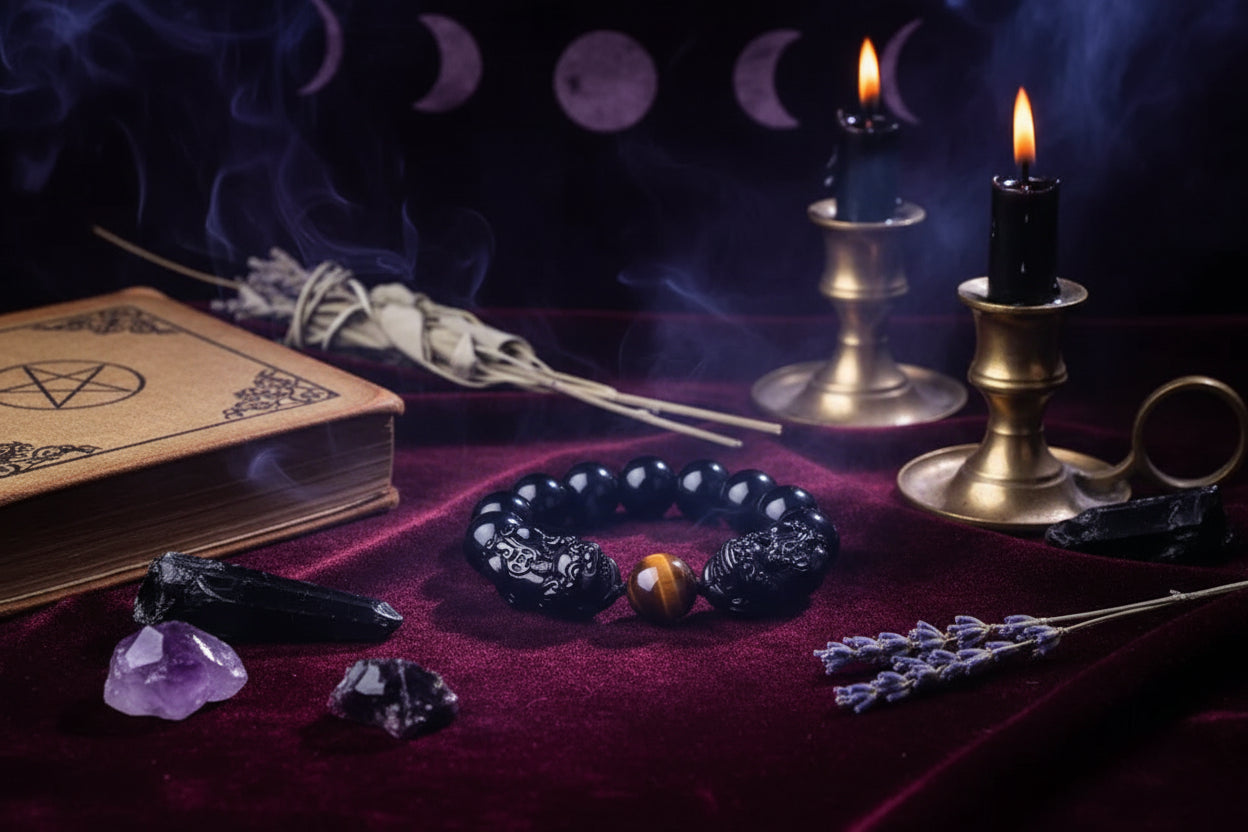 Obsidian Wealth Bracelet - Sorceress Sanctuary 10mm-12mm-14mm