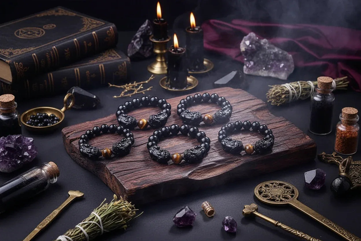Obsidian Wealth Bracelet - Sorceress Sanctuary 10mm-12mm-14mm