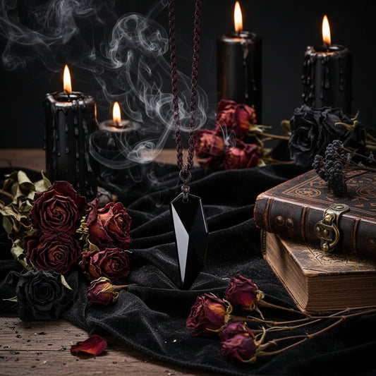 Obsidian Wolf Tooth Pendant - Sorceress Sanctuary Black