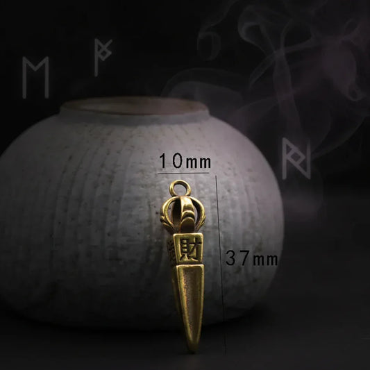 Occult Brass Charm - Sorceress Sanctuary Human elephant pestle-Financial Staff-Mini magic pestle-Demon lowering pestle with drill-Five-strand Vajra