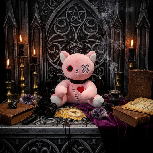 Occult Cat Plushie - Sorceress Sanctuary Black Dark Cat / 25cm  0.2kg-Black Dark Cat / 35cm  0.35kg-Pink cute cat / 25cm  0.2kg-Pink cute cat / 35cm  0.35kg-Grey upset cat / 25cm  0.2kg