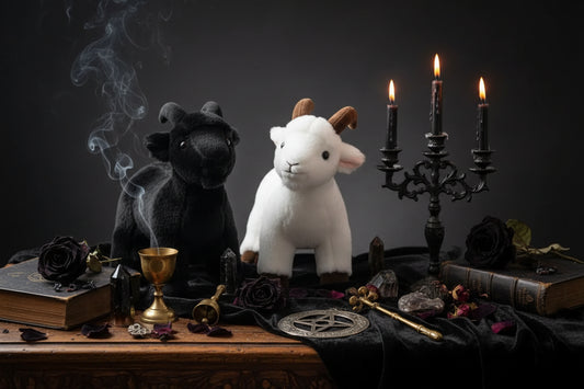 Occult Goat Plushie - Sorceress Sanctuary 30cm Black / 30cm-30cm White / 30cm-40cm Black / 40cm-40cm White / 40cm