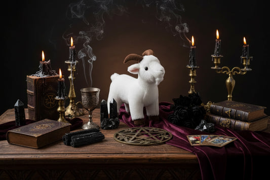Occult Goat Plushie - Sorceress Sanctuary 30cm Black / 30cm-30cm White / 30cm-40cm Black / 40cm-40cm White / 40cm