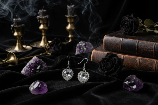 Ocean Heart Earrings - Sorceress Sanctuary Purple-White-sea blue-pink-Royal blue