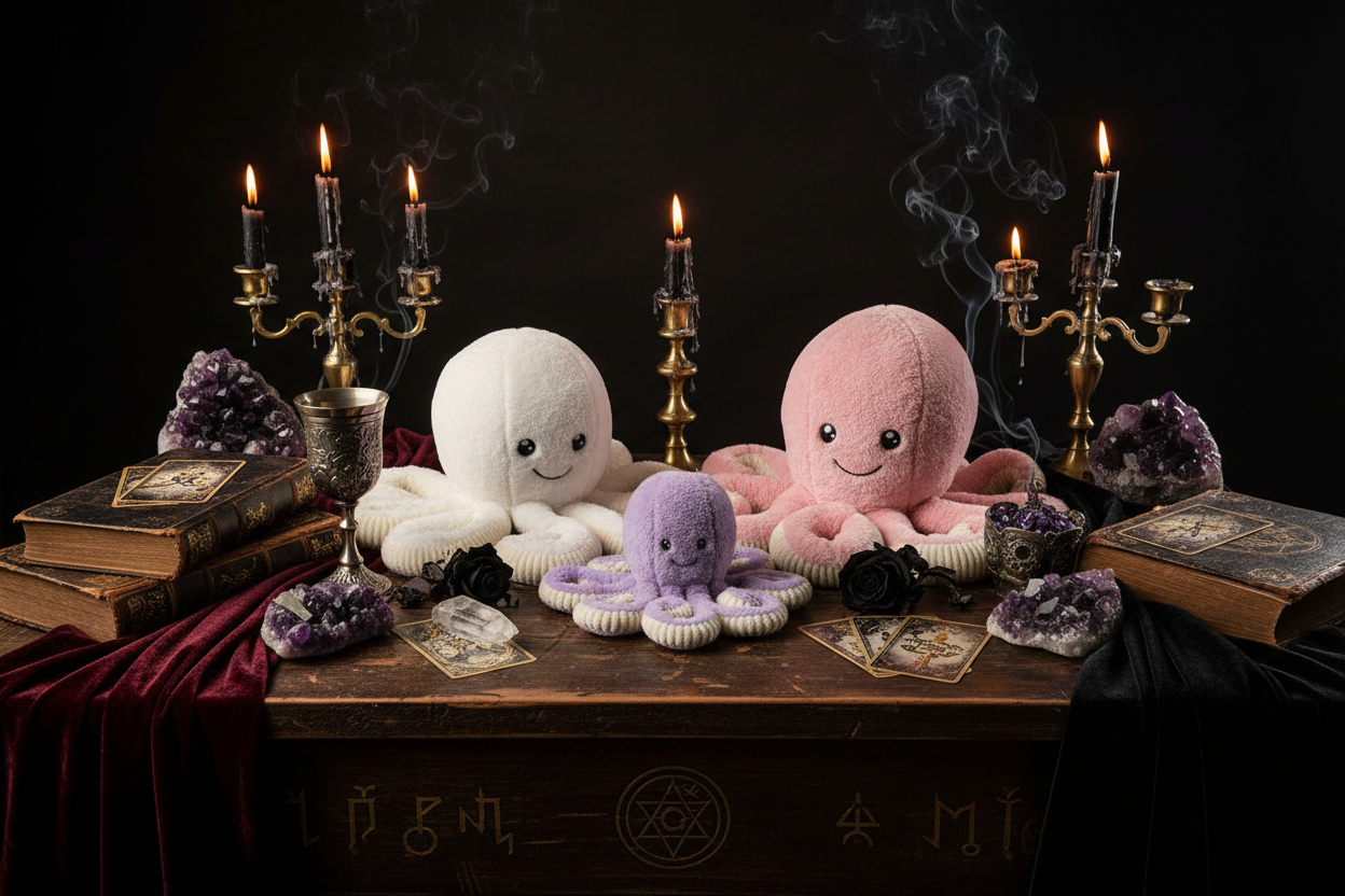 Octopus Plushie - Sorceress Sanctuary white / 80 cm-Light Brown / 80 cm-white / 60 cm-Light Brown / 60 cm-pink / 40 cm