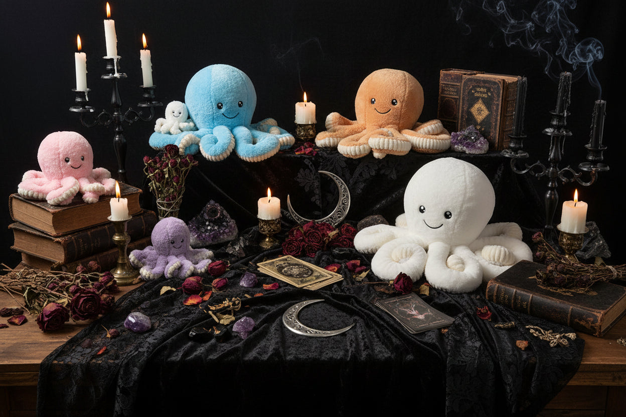 Octopus Plushie - Sorceress Sanctuary white / 80 cm-Light Brown / 80 cm-white / 60 cm-Light Brown / 60 cm-pink / 40 cm