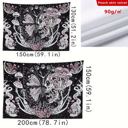 Mushroom Skull Tapestry