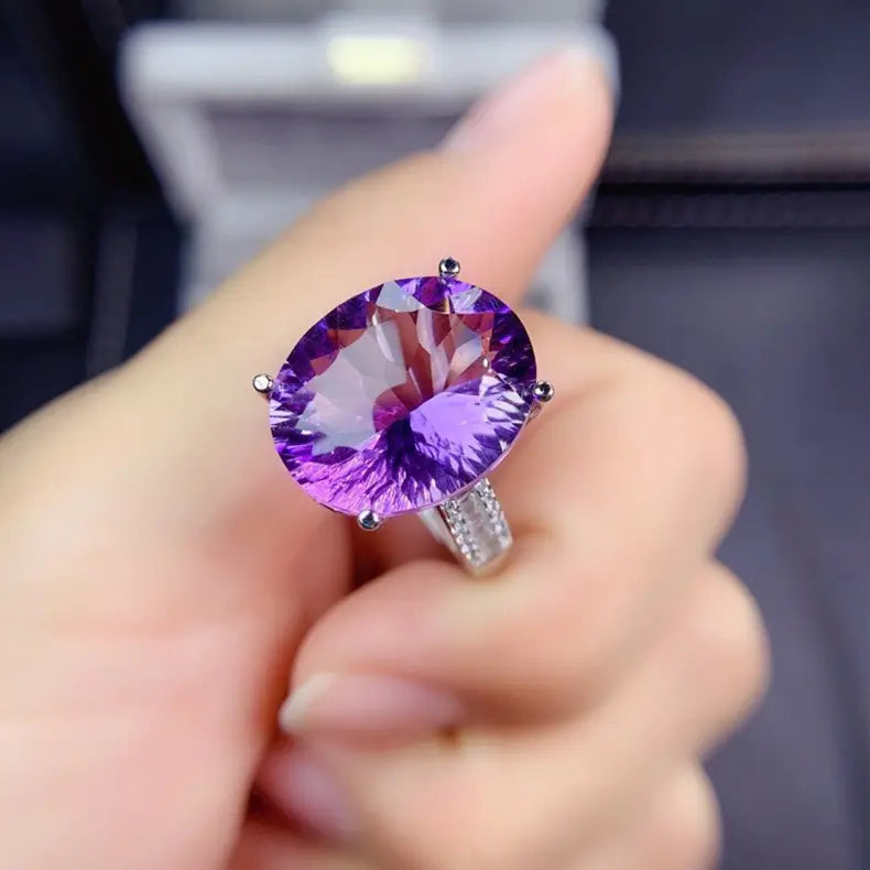 Purple Zircon Amethyst Ring