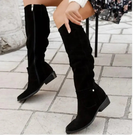 Zipper High Boots
