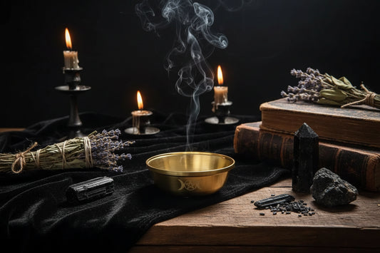 Pentagram Altar Bowl - Sorceress Sanctuary copper bowl