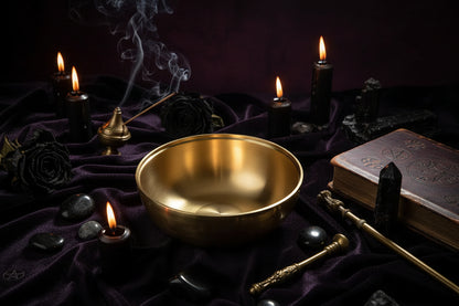 Pentagram Altar Bowl - Sorceress Sanctuary copper bowl