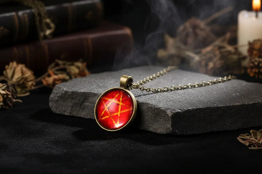 Pentagram Pendant Necklace - Sorceress Sanctuary Black leather chain-gold-black-silver-bronze