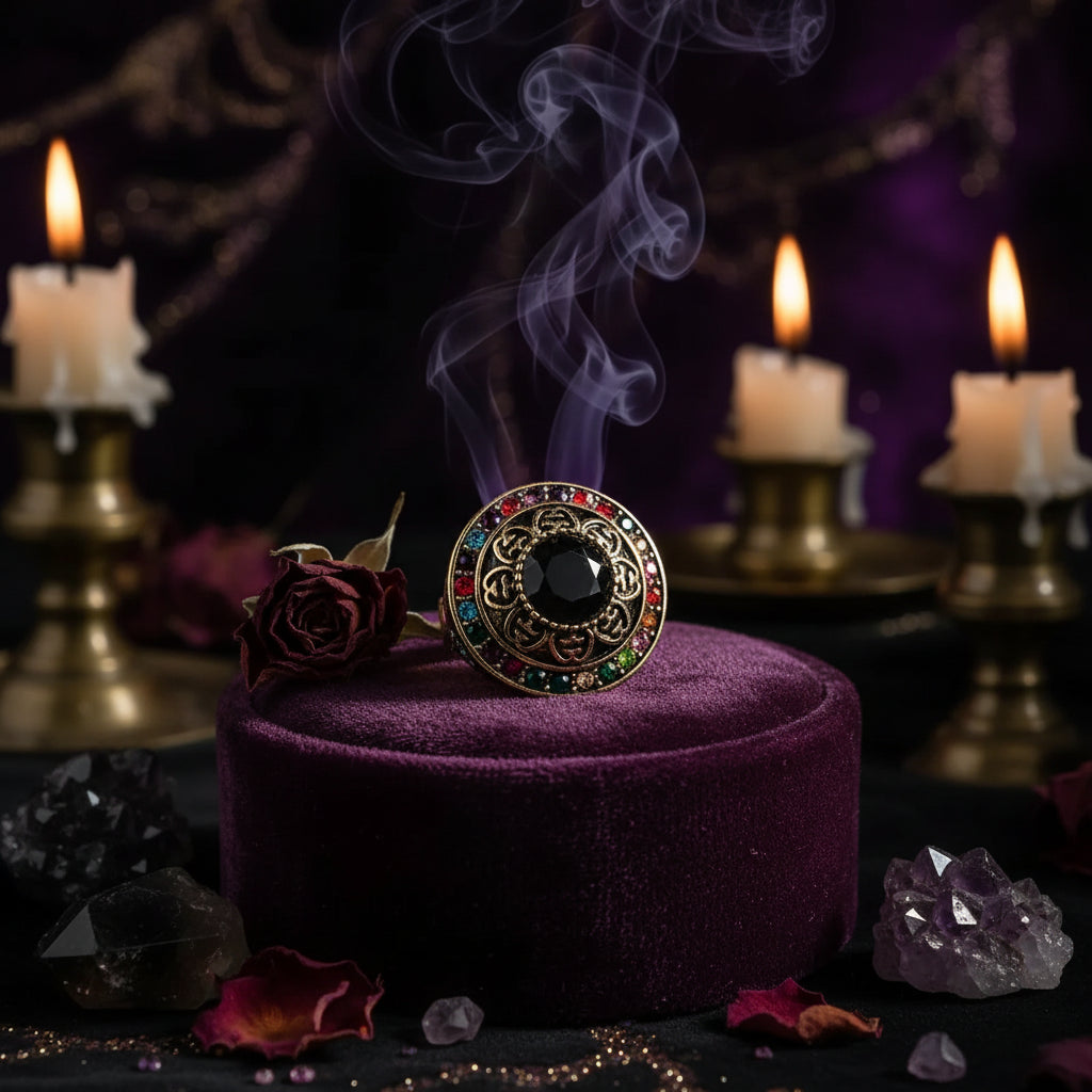 Persian Jade Ring - Sorceress Sanctuary Ancient KC Black / No9-Ancient KC Transparent Red / No7-Ancient KC Black / No8-Ancient KC Transparent Red / No9-Ancient KC Transparent Red / No8
