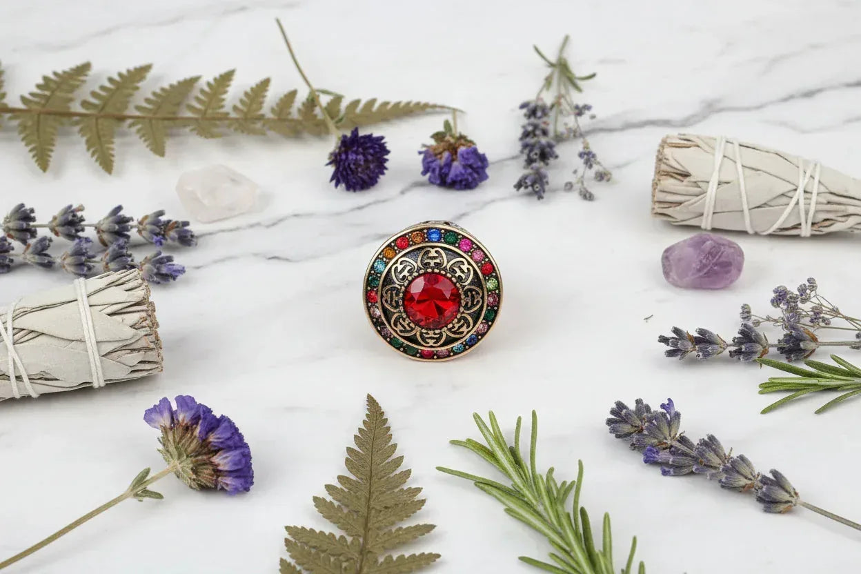 Persian Jade Ring - Sorceress Sanctuary Ancient KC Black / No9-Ancient KC Transparent Red / No7-Ancient KC Black / No8-Ancient KC Transparent Red / No9-Ancient KC Transparent Red / No8