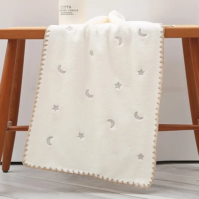 2 Embroidered Soft Towels | Star & Moon