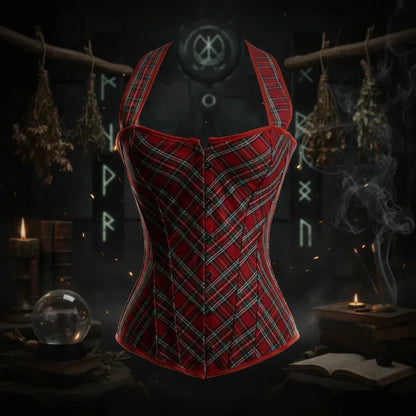 Plaid Corset - Sorceress Sanctuary Red / S-Red / M-Red / L-Red / XL-Red / 2XL