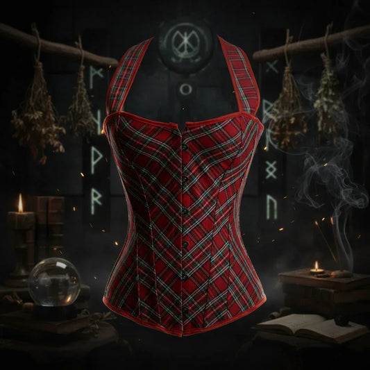 Plaid Corset - Sorceress Sanctuary Red / S-Red / M-Red / L-Red / XL-Red / 2XL