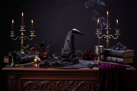 Pleated Witch Hat - Sorceress Sanctuary Black Pleated Hat / Free Size-Purple Pleated Hat / Free Size