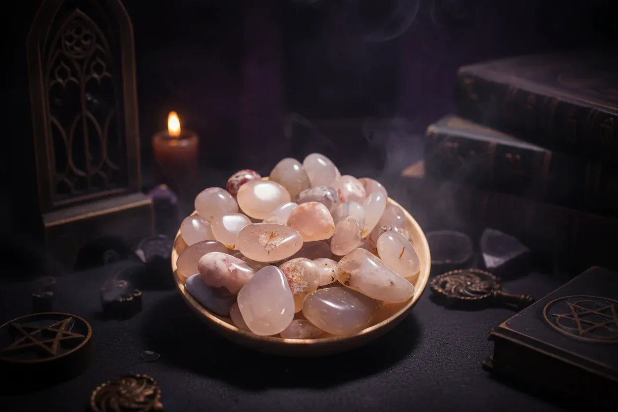 Polished Crystals - Sorceress Sanctuary (Nonriver Agate) / (100g)-(Snowflake) / (100g)-(Red Aventurine) / (100g)-(Blue Sandstone) / (100g)-(Aquamarine Agate) / (100g)