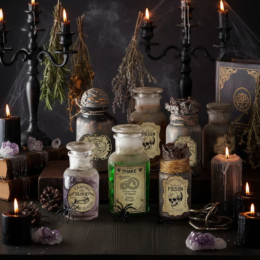 Potion Bottle Stickers - Sorceress Sanctuary Brown / 12pcs