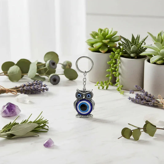 Protection Owl Keychain - Sorceress Sanctuary Blue / Owl-Blue / Eye