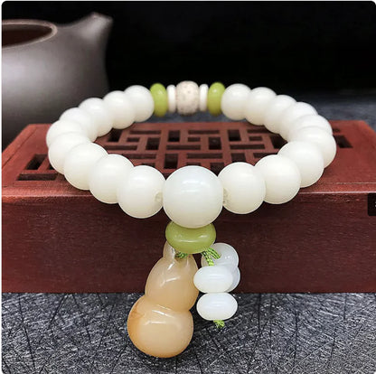 White Jade Bodhi Bead Bracelet
