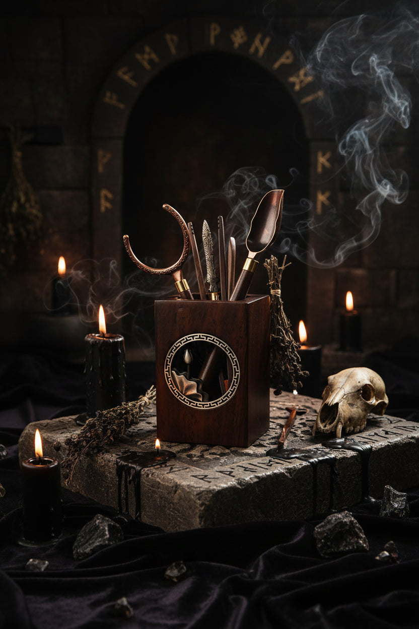 Ebony Tea Ceremony Set with Bamboo Tea Equipment Sorceress Sanctuary