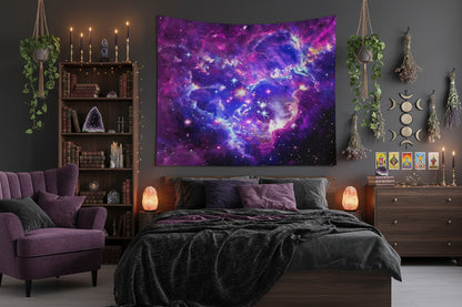Magenta Galaxy Tapestry