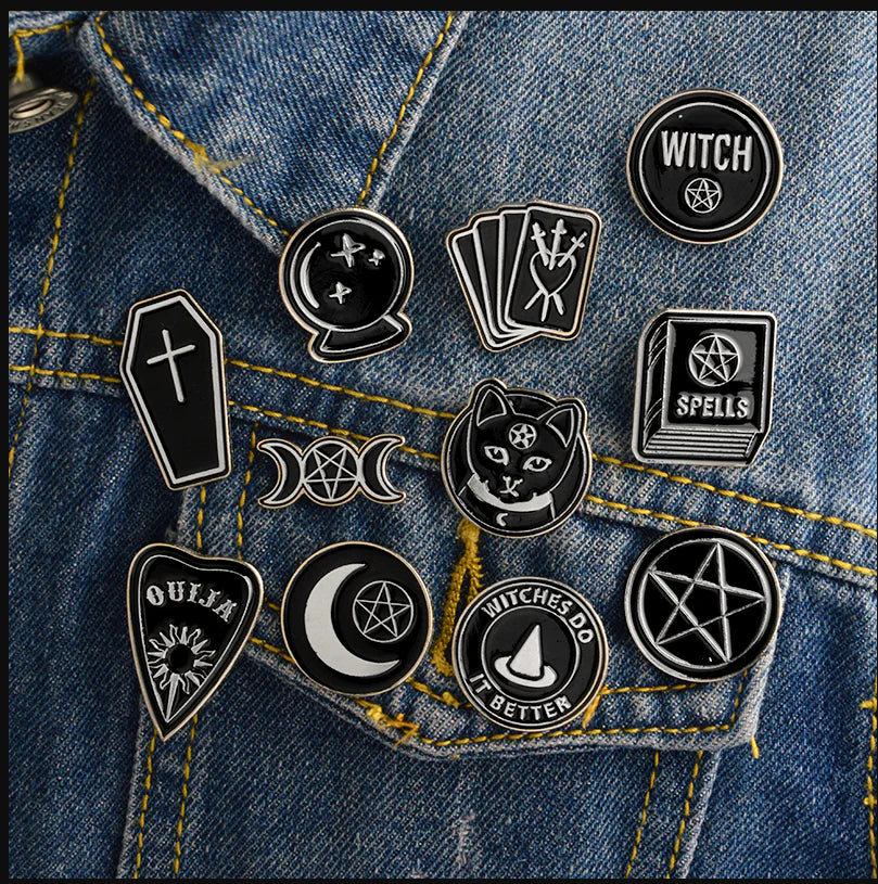 Vintage Witch Metal Pin
