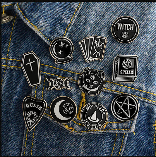Vintage Witch Metal Pin